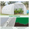 Outsunny 6 x 3 x 2 m Polytunnel Greenhouse with Metal Frame, Zippered Door and 8 Windows, Walk in Polytunnel Tent for Garden and Backyard, White