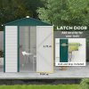 Outsunny 9 x 6FT Metal Garden Shed, Galvanised Outdoor Storage Shed with Window, Lockable Door, Tool Storage Shed for Yard, Patio, Lawn, Green