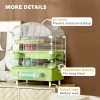 PawHut 3-Tier Hamster Cage, Hamster Habitat with Transparent Top, Sand Bathroom, Exercise Wheel, Hideout Room, Tubes, Small Animal Cage for Dwarf Hamster, 45 x 28 x 60 cm, Green