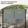 Outsunny 2 PCS Pergola Canopy Replacement, 4.9 x 1.2m UV Protection Pergola Cover, Easy to Install, for 3 x 3(m) Pergola, Dark Grey