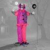 Outsunny 5.7ft/175 cm Life Size Halloween Animated Clown & Balloon with Red Light Up Eyes, Sound Activated Moving Body, Scary Clown Halloween Decorations, Battery Operated, Indoor Party Props