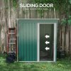 Outsunny 5 x 3ft Garden Storage Shed with Sliding Door and Sloped Roof, Lean to Outdoor Equipment Tool Shed for Garden, Green