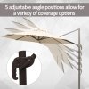 Outsunny 3M Cantilever Parasol, Hanging Garden Umbrella Sun Shade with 360 Rotation, Aluminium Frame, Cross Base, Hand Crank, Beige