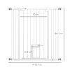 PawHut Extra Tall Dog Gate with Cat Flap, Pet Safety Gate for Doorways Stairs with Auto Close Double Locking, 104 cm Tall 74-101 cm Wide, White