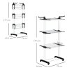 HOMCOM 4-Tier Clothes Airer, Foldable Clothes Drying Rack with Wheels and Wings, Steel Garment Laundry Rack for Indoor and Outdoor Use, Black