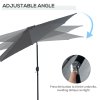 Outsunny 3(m) Garden Parasol Umbrellas, Outdoor Sun Shade with 8 Ribs, Tilt and Crank Handle for Balcony, Bench, Garden, Dark Grey