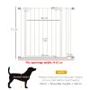 PawHut Dog Gate Stair Gate Pressure Fit Pets Barrier Auto Close for Doorway Hallway, 74-87cm Wide Adjustable, White