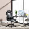 Vinsetto Computer Gaming Chair, Desk Chair with Breathable PU Leather Back and Seat, Soft Padded Armrests and Rolling Wheels for Adults and Gamers, Black