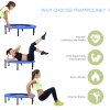 HOMCOM 91 Mini Fitness Trampoline Home Gym Yoga Exercise Rebounder Indoor Outdoor Jumper with Safety Pad, Support Up to 100 KG, Blue and Black
