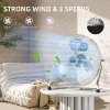 HOMCOM 14 Inches Chrome Metal Floor Fan, High Velocity 3-Speed Home Gym with Adjustable Head, Portable Desk & Table Fan Air Circulator for Home Office, Powerful Airflow, Quiet Operation