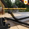 Outsunny 9.4ft Hammock Stand with Side Tray Stand, Steel Frame Hammock Net Stand, for String-style, Brazilian-style, Flat-style, Rope-style Hammocks, Black