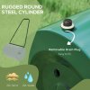Outsunny 63 L Heavy Duty Water Or Sand Filled 30cm Garden Steel Lawn Roller Drum - Dark Green