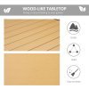 Outsunny Garden Table for 8 People, Rectangular Aluminium Outdoor Dining Table with All-Weather Faux Wood Top for Garden, Patio, 190 x 90 x 74 cm, Natural
