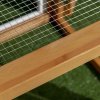 PawHut Wooden Chicken Run Hen Coop House Combinable Design w/ Perches, Doors, for 2-4 Chickens, 140 x 61 x 63.5cm - Natural Wood Tone