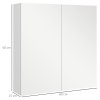 kleankin Bathroom Mirror Cabinet, Wall Mounted Bathroom Storage Cupboard with Adjustable Shelf, 60W x 15D x 60Hcm, High Gloss White