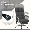 Vinsetto Massage Office Chair, Ergonomic Desk Chair, Comfy Work Study Chair with Heat, Padded Seat, 135° Reclining Back and Footrest for Home Office, Charcoal Grey