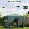 Outsunny 3 x 3(m) Pop Up Gazebo, Water and UV Resistant Party Tent Camping Canopy Marquee with Carry Bag, Green