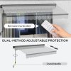 Outsunny 3.5 x 2.5m Electric Awning with Remote Controller, Aluminium Frame Retractable Awning, Half Cassette Sun Canopies for Patio Deck Door Window, Light Grey