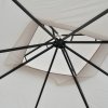 Outsunny 3 x 3m Garden Gazebo Patio Party Tent Shelter Outdoor Canopy Double Tier Sun Shade with Metal Frame and Netting, Beige