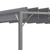 Outsunny 3 x 3(m) Outdoor Louvered Pergola with Adjustable Roof, AluminIum Patio Gazebo Canopy with Ground Stakes for Patio, Lawn, Garden, Grey