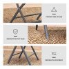Outsunny 3 Pieces Outdoor Bistro Set, Glass Top Outdoor Table and 2 Folding Chairs, Garden Furniture Set with Protecting Feet, Steel Frame, Easy Clean, Grey