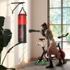 SPORTNOW 3ft Unfilled Punching Bag Set with Boxing Bag Bracket, Heavy Bag with Boxing Gloves, Hand Wraps, 360° Swivel Hook