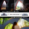 Outsunny 5-6 Man Dome Camping Tent Hiking Shelter UV Protection 3000mm Water Resistant Tunnel Tent - Grey