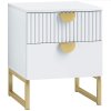 HOMCOM Bedside Table, Bedside Cabinet with 2 Drawers, Modern Side Table with Storage for Bedroom, Living Room, White