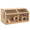 PawHut Wooden Hamster Cage, Gerbil Cage for Syrian Hamster with Exercise Play House, Openable Top 85 x 45 x 44cm - Nature
