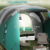 Outsunny 2 Room Camping Tent for 3 Man, 3000mm Waterproof Family Tent with Sewn-in Groundsheet, Portable with Carry Bag, for Fishing Hiking Festival, Green