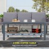Outsunny 6 Piece Rattan Garden Furniture Set with 3-Seater Sofa, 2 Chairs and 2 Footstools, 7 Seater Outdoor Sofa Set with Glass Top Coffee Table and Cushions for Balcony, Grey
