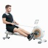 SPORTNOW Rowing Machine, 16-Level Magnetic Rower Machine with LCD Monitor and Phone Holder, Vertical Storage, for Home Gym Cardio Training, White