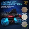 AIYAPLAY Lamborghini Revuelto Licensed Electric Car for Kids with Butterfly Doors, 12V Kids Electric Ride On with Suspension, Remote Control, LED Lights, Horn, USB, MP3 for 3-5 Years, Black