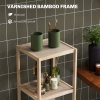 HOMCOM 4-Tier Bamboo Bathroom Storage Shelves, Freestanding Storage Shelving Unit, Multifunctional Display Plants Stand Shelf Rack Organiser