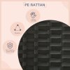 PawHut Rattan Dog House, Extendable Outdoor Wicker Dog Bed w/ Water-Resistant Roof, Removable Cushion, for Small and Medium Dogs - Cream White