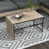 Outsunny 3 Pieces Garden Furniture Set, L Shaped 4 Seater Corner Sofa Set with Table and Cushions, HDPE, Outdoor Patio Sofa Set for Patio, Grey