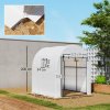 Outsunny 1.8 x 1.8 x 2m Polytunnel Greenhouse with Doors and Mesh Windows, Walk-in Grow House Tent with UV-resistant PE Cover and Steel Frame, White