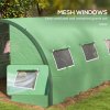 Outsunny 6 x 3(m) Walk-in Polytunnel Greenhouse with Upgraded Structure, 2 Hinged Doors, 8 Mesh Windows, Tunnel Warm House Tent with UV-resistant PE Cover, Green