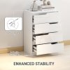 HOMCOM Modern Chest of Drawer with 4 Drawers, High Gloss Dresser for Bedroom, Living Room, 60 x 40 x 85cm, White