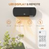 HOMCOM Electric Heater, 2000W Wall Mounted Ceramic Space Heater with Remote Control, 3 Modes, Timer, Overheat Protection for Home, Black
