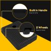 Outsunny 90kg Cantilever Parasol Base with Wheels, Heavy Duty HDPE Plastic Umbrella Stand Weights for Cantilever Banana Parasol with Handle, 70kg Water and 90kg Sand Filled, Black