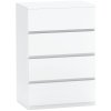 HOMCOM Chest of Drawers, 4 Drawers Storage Cabinet Floor Tower Cupboard for Bedroom Living Room, White