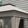 Outsunny 3(m) x 3(m) Garden Gazebo, Double Roof Outdoor Gazebo Canopy Shelter with Netting, Solid Steel Frame, for Garden, Lawn and Deck, Light Grey
