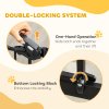PawHut Extra Tall Dog Gate with Cat Flap, Pet Safety Gate for Doorways Stairs with Auto Close Double Locking, 104 cm Tall 74-80 cm Wide, Black