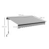 Outsunny 3.5 x 2.5m Electric Awning with Remote Controller, Aluminium Frame Retractable Awning, Half Cassette Sun Canopies for Patio Deck Door Window, Light Grey