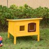 Pawhut Garden Wooden Cat House Outdoor Pet Play Home Waterproof Roof Kitty Shelter Kennel w/ith Door & Window