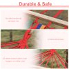 Outsunny Cotton Hammock Soft Portable Swing Sleeping w/ Headrest & Side Pocket Deluxe Swing Chair for Beach, Yard, Bedroom, Patio, Porch, Indoor, Outdoor 270 x 80 cm