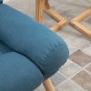 HOMCOM Armchair with Footstool, 180° Recliner with Ottoman, Accent Chair and Footstool with 3-Position Adjustable Backrest and Wooden Legs for Living Room, Blue