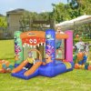 Outsunny 3-in-1 Kids Bouncy Castle with Slide Trampoline Basket, Inflatable Bounce House with Blower for Kids Age 3-8 Monster Design 2.5 x 1.8 x 1.75m