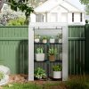 Outsunny 3 Tier Mini Greenhouse with Reinforced PE Cover, Portable Small Greenhouse with Roll-Up Door, 100 x 40 x 150cm, White